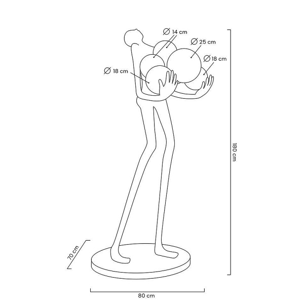 Lampa podłogowa HUMAN czarna - Moosee